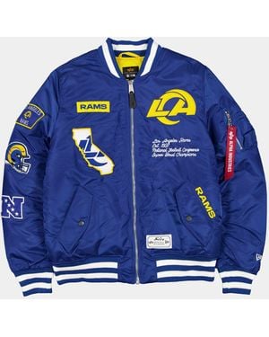 Alpha Industries Los Angeles Rams X Alpha X New Era Ma-1 Bomber Jacket - Blue