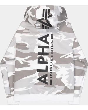 Alpha Industries Backprint Camo Hoodie - White