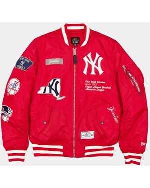 KTZ New York Yankees X Alpha X Ma-1 Bomber Jacket (scarlet) - Red