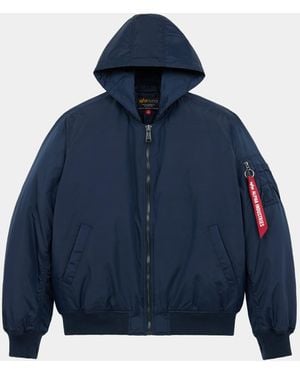 Alpha Industries Ma-1 Hooded Oxford Flight Jacket - Blue