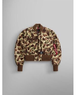 Alpha Industries L-2b Cropped Gen Ii Bomber Jacket Womens - Metallic