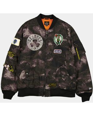 KTZ Boston Celtics X Alpha X Ma-1 Bomber Jacket (black Camo)