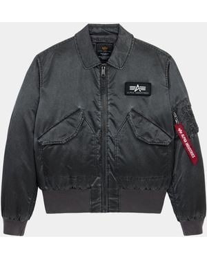 Alpha Industries Cwu 45/p Battlewash Bomber Jacket (heritage) - Black