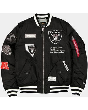 KTZ Las Vegas Raiders X Alpha X Ma-1 Bomber Jacket - Black