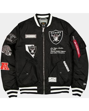 KTZ Las Vegas Raiders X Alpha X Ma-1 Bomber Jacket - Black