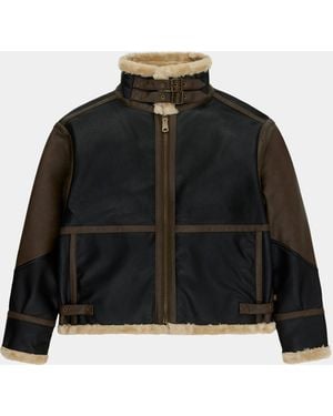 Alpha Industries Faux Leather B-3 Mod Jacket - Black