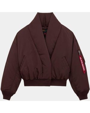 Alpha Industries Shawl Collar Bomber Jacket Womens - Red