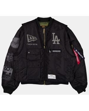 Alpha Industries Los Angeles Dodgers X Alpha X New Era Ma-1 Bomber Jacket With Vest - Black