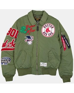 Alpha Industries Boston Red Sox X Alpha X New Era Ma-1 Collared Bomber Jacket - Green