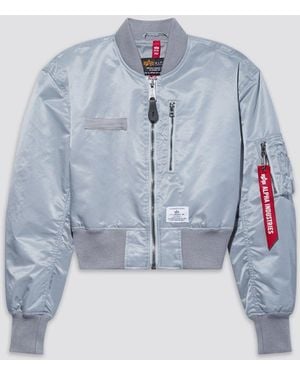 Alpha Industries L-2b Cropped Gen Ii Bomber Jacket Womens - Blue
