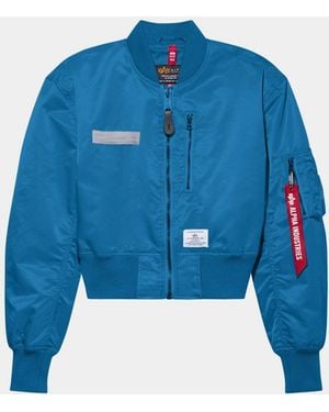 Alpha Industries L-2b Cropped Gen Ii Bomber Jacket Womens - Blue