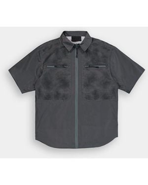 Alpha Industries Short Sleeve Laser Cut Shirt - Gray