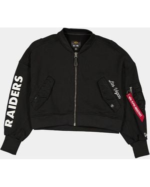 Alpha Industries Las Vegas Raiders X Alpha X New Era L-2b French Terry Jacket Womens - Black