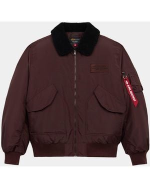 Alpha Industries Cwu 45/p Oxford Sherpa Collared Bomber Jacket