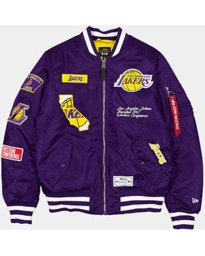 KTZ Los Angeles Lakers X Alpha X Ma-1 Bomber Jacket (purple)