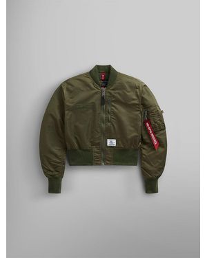 Alpha Industries L-2b Cropped Gen Ii Bomber Jacket Womens - Green