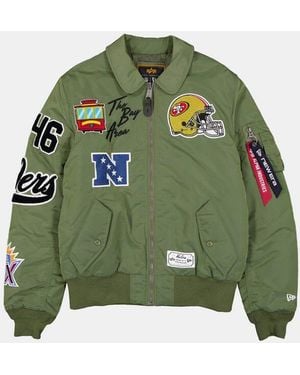 Alpha Industries San Francisco 49ers X Alpha X New Era Ma-1 Collared Bomber Jacket - Green