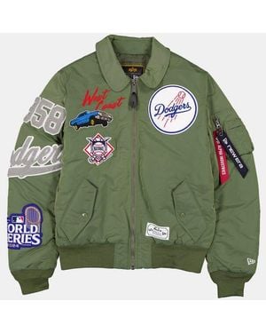 Alpha Industries Los Angeles Dodgers X Alpha X New Era Ma-1 Collared Bomber Jacket (green)