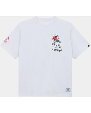 Keith Haring X Alpha Graphic Tee "heart Man" - White