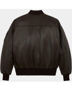 Alpha Industries Ma-1 Leather Bomber Jacket - Black