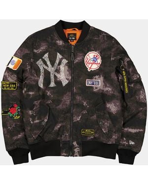 KTZ New York Yankees X Alpha X Ma-1 Bomber Jacket (black Camo)