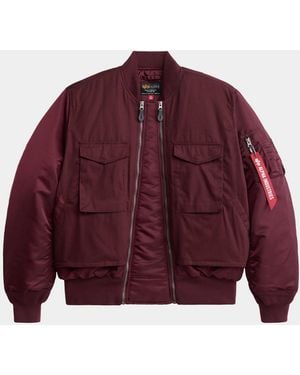 Alpha Industries Ma-1 Mixed Cotton Flight Jacket - Red