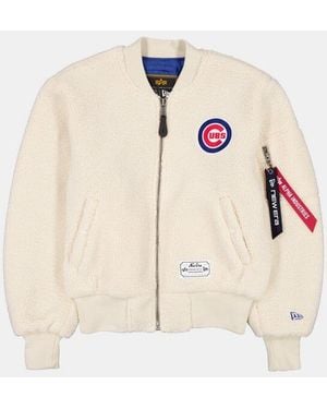 Alpha Industries Chicago Cubs X Alpha X New Era Ma-1 Sherpa Bomber Jacket Womens - Natural