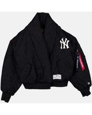 Alpha Industries New York Yankees X Alpha X New Era Shawl Collar Bomber Jacket Womens - Black
