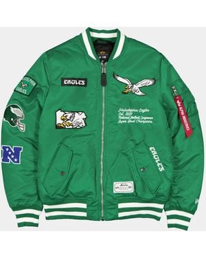 KTZ Philadelphia Eagles X Alpha X Ma-1 Bomber Jacket - Green
