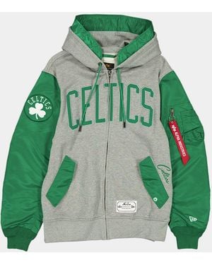 KTZ Boston Celtics X Alpha X Ma-1 Zip Up Hoodie - Green