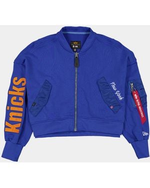 KTZ New York Knicks X Alpha X L-2b French Terry Jacket Womens - Blue