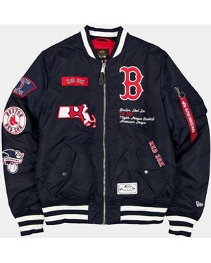KTZ Boston Red Sox X Alpha X Ma-1 Bomber Jacket - Blue