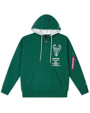 Alpha Industries Milwaukee Bucks X Alpha X New Era Hoodie - Green