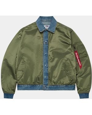 Junya Watanabe Junya Watanabe X Alpha Deconstructed Ma-1 Bomber Jacket - Green