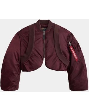 Alpha Industries Knit Rib Ma-1 Flight Jacket Womens - Red