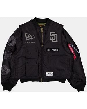 Alpha Industries San Diego Padres X Alpha X New Era Ma-1 Bomber Jacket With Vest - Black