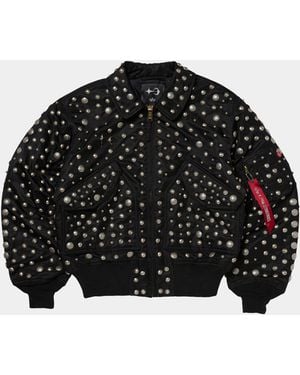 THUG CLUB X Alpha Cwu 45/p All Over Rivet Jacket - Black