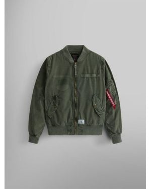 Alpha Industries L-2b Rip And Repair Bomber Jacket - Green