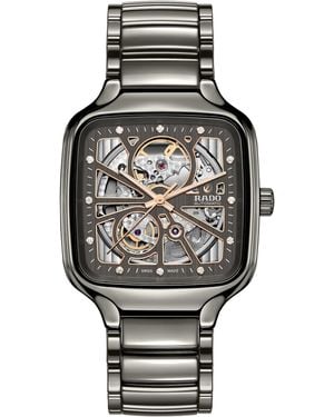 Rado New True Square--swiss Automatic Watch-plasma High-tech Ceramic-sapphire Crystal -38mm - Metallic