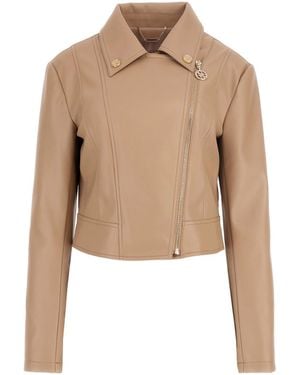 Guess Clemence Faux Leather Jacket - Natural