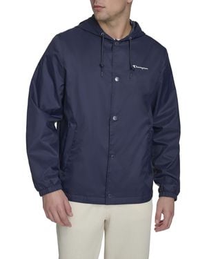 Champion Hooded Coaches Rain Jacket - Blue