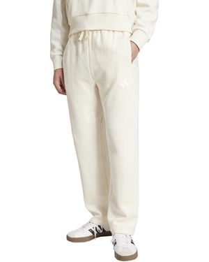 adidas All Szn Waffle-knit Loose Open Hem Pants - Natural