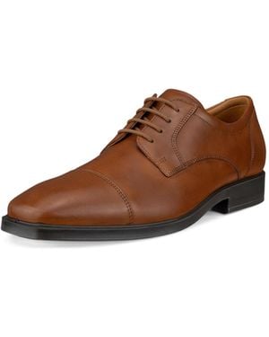 Ecco Milan Cap Toe Tie Oxford - Brown