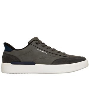 Skechers Bunge Lace Slip-in Sneakers With Suede Toe Cap - Black