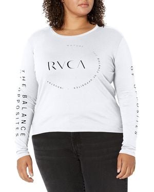 RVCA Red Stitch Long Sleeve Graphic Tee Shirt - White