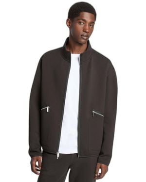 Michael Kors Polished Knit Full Zip - Black