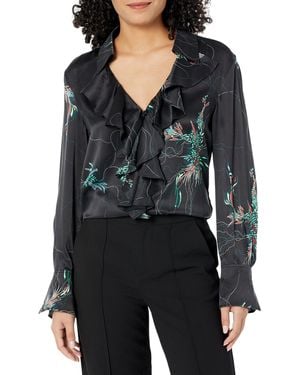 Equipment Mathilda Long Sleeve Top In True Black Multi