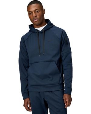 Nike Therma-fit Hooded Fitness Pullover - Blue