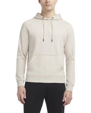 Jockey Cozy Fleece Kangaroo Pocket Pullover Hoodie Sand - White