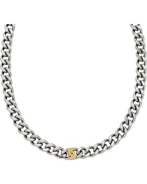 Emporio Armani Two-tone Stainless Steel Chain Necklace - Brown